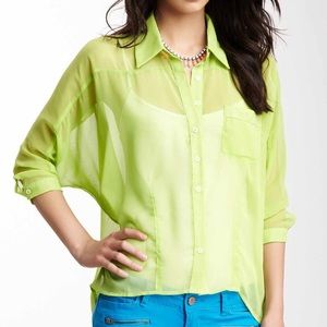 Lime 3/4 Sleeve Dolman Blouse